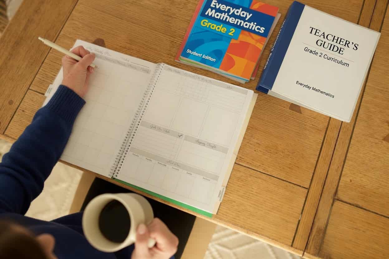 Homeschool family using their planner