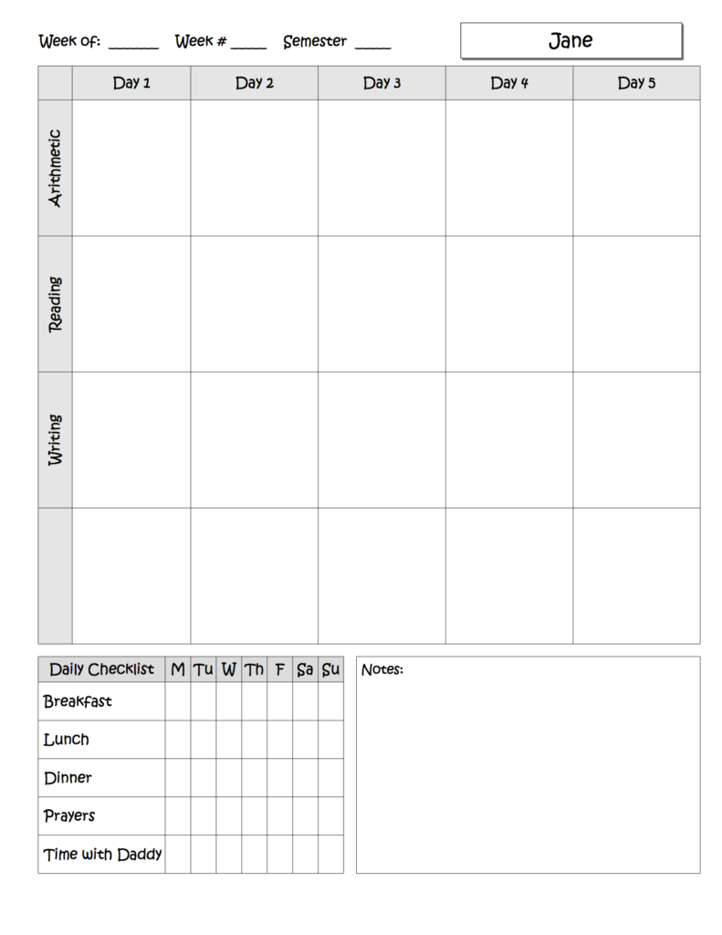 Early Learner One-Page Example 3