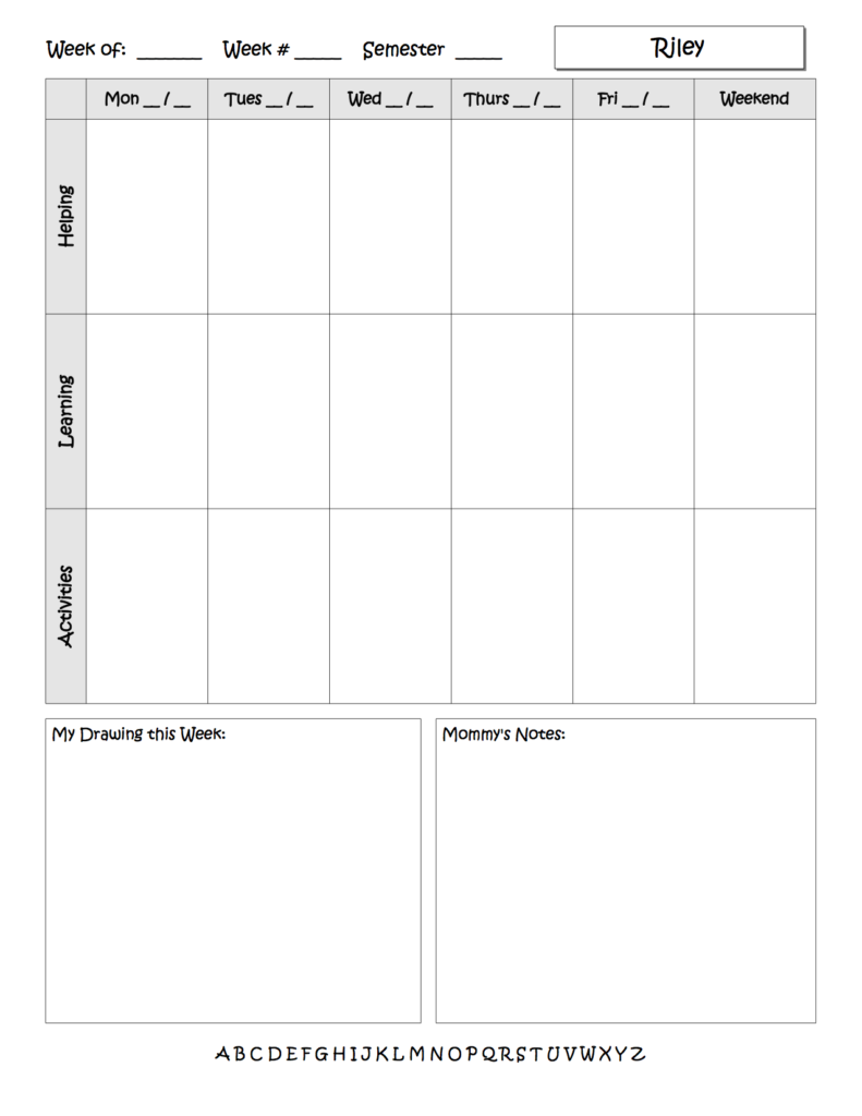 Early Learner One-Page Example 2