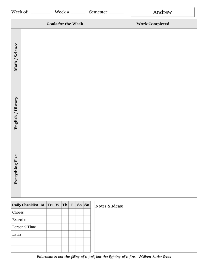 High School One-Page Example 4