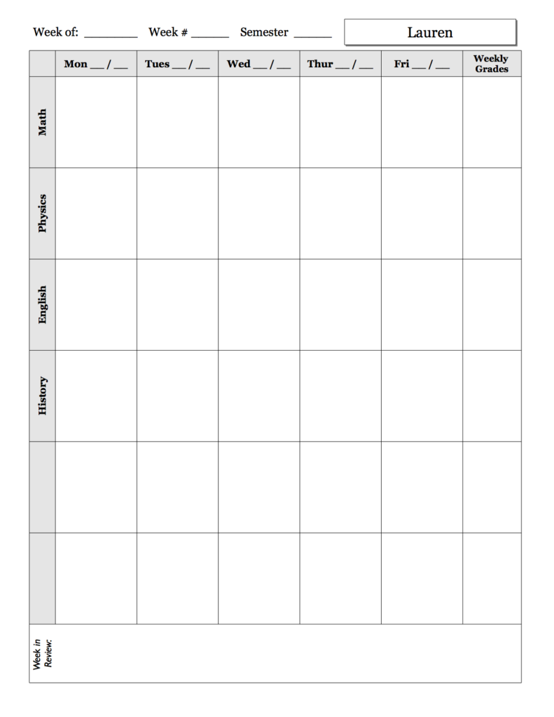 High School Two-Page Example 1a