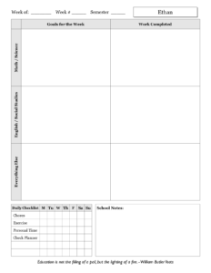 Student Edition One-Page Example 2